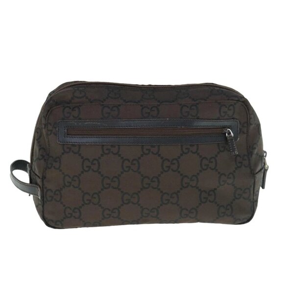 GUCCI GG Canvas Clutch Bag Dark Brown 112253 Auth 62829 - Picture 1 of 15